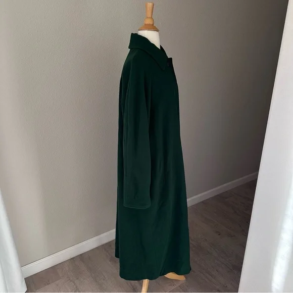 Casual Corner 100% Wool Dark Green Trench Over Coat - Picture 7 of 13